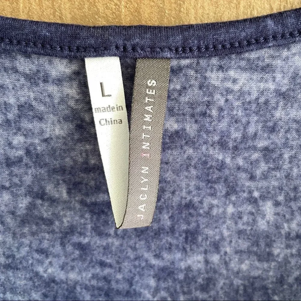 Jaclyn Intimates Blue Plush Tank Top Size Large Like New